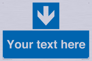 Custom Directional signage blue down arrow 